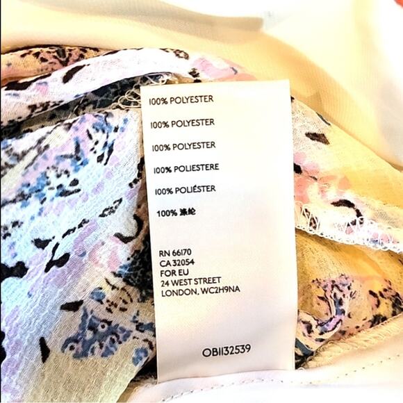 Free People Blue Nile Ivory Printed Dolman Top Blouse- size xs - Picture 10 of 11